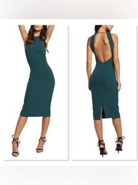 NWT Bardot Elsy Open Back Midi Dress Size XS
